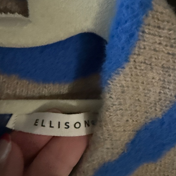 Ellison Blue and Tan Zebra Print Cardigan size small - Picture 5 of 5